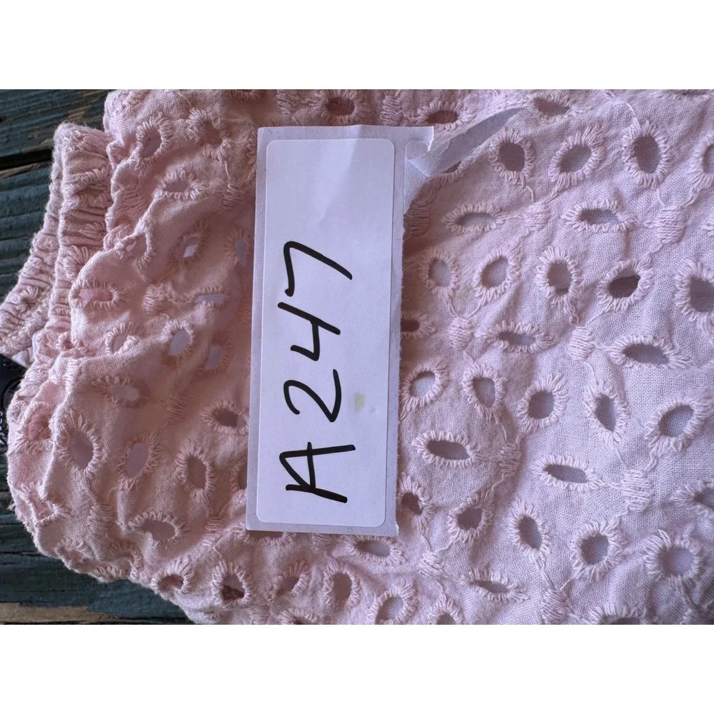 7 For All Mankind Baby Girl Pink Eyelet Lace Bloomers Diaper Cover 18M